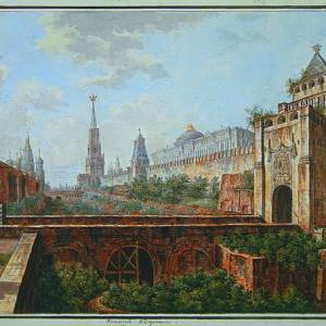 nikolskie_vorota_kremlja_i_alevizov_rov.alekseev_ucheniki.1800-e_gody..jpg